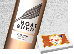 2014 Longview Boat Shed Nebbiolo Rosato Wine with Président Triple Cream Brie Cheese