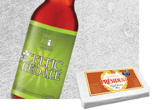 Celtic Red Ale Beer with Président Triple Cream Brie Cheese