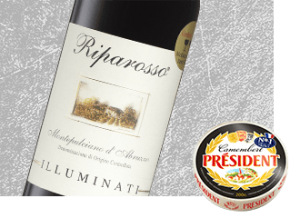 2012 Illuminati Riparosso Wine with Président Camembert Cheese