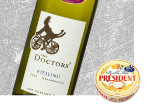 The Doctors 2014 Riesling Wine with Président Double Brie Cheese